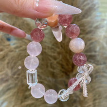 Load image into Gallery viewer, 007 Mo Pink &amp; Strawberry Quartz Crystal Bracelet | Love, Healing &amp; Soft Feminine Energy