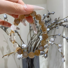 Load image into Gallery viewer, 036 Milk Tea Moonlight Bracelet | Soft White Rabbit Hair Beads for Calm &amp; Sweet Vibes