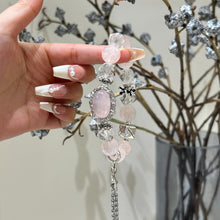 Load image into Gallery viewer, 010 Lucky Rose Quartz Horse Bracelet Pink White Crystal | Attract Love &amp; Wealth