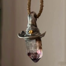 Load image into Gallery viewer, Witch&#39;s Magic Hat Amethyst 18K Gold Sterling Silver Pendant