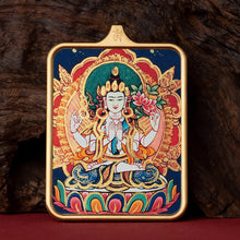 Load image into Gallery viewer, Guardian of Vitality Pendant - Six-Armed Mahakala Titanium Necklace