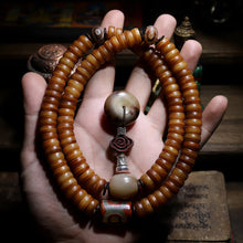 Load image into Gallery viewer, Vitality Yak Bone 108 Mala Beads Necklace