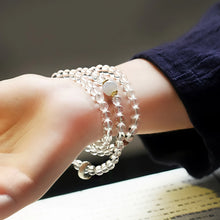 Load image into Gallery viewer, Zodiac Healing Crystal 108 Mala Beads Tibetan White Quartz &amp; Moonstone Necklace