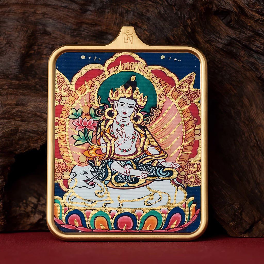 Guardian of Vitality Pendant - Six-Armed Mahakala Titanium Necklace