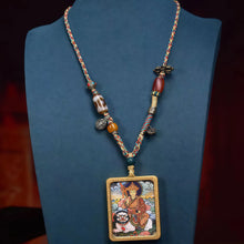 Load image into Gallery viewer, Ksitigarbha Health Pendant with Turquoise Lapis Lazuli