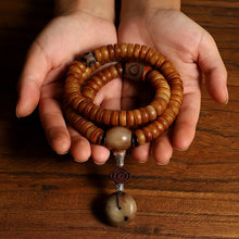 Load image into Gallery viewer, Vitality Yak Bone 108 Mala Beads Necklace