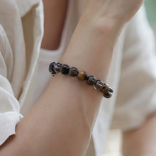 Load image into Gallery viewer, Guardian of Wealth Tiger&#39;s Eye Silver Bracelet