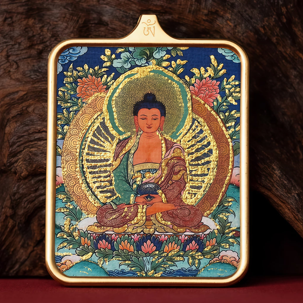 Guardian of Vitality Pendant - Six-Armed Mahakala Titanium Necklace