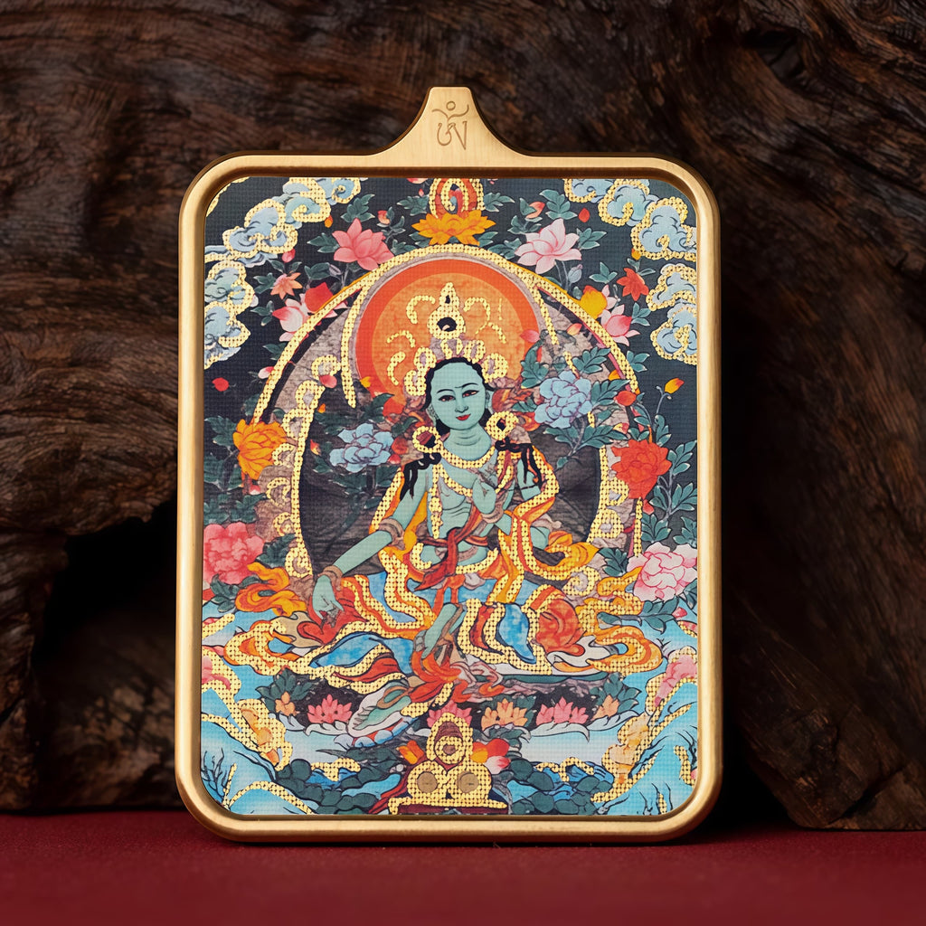 Guardian of Vitality Pendant - Six-Armed Mahakala Titanium Necklace