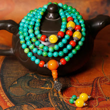 Load image into Gallery viewer, Healing Flow of Nature Turquoise Mala Neckdace