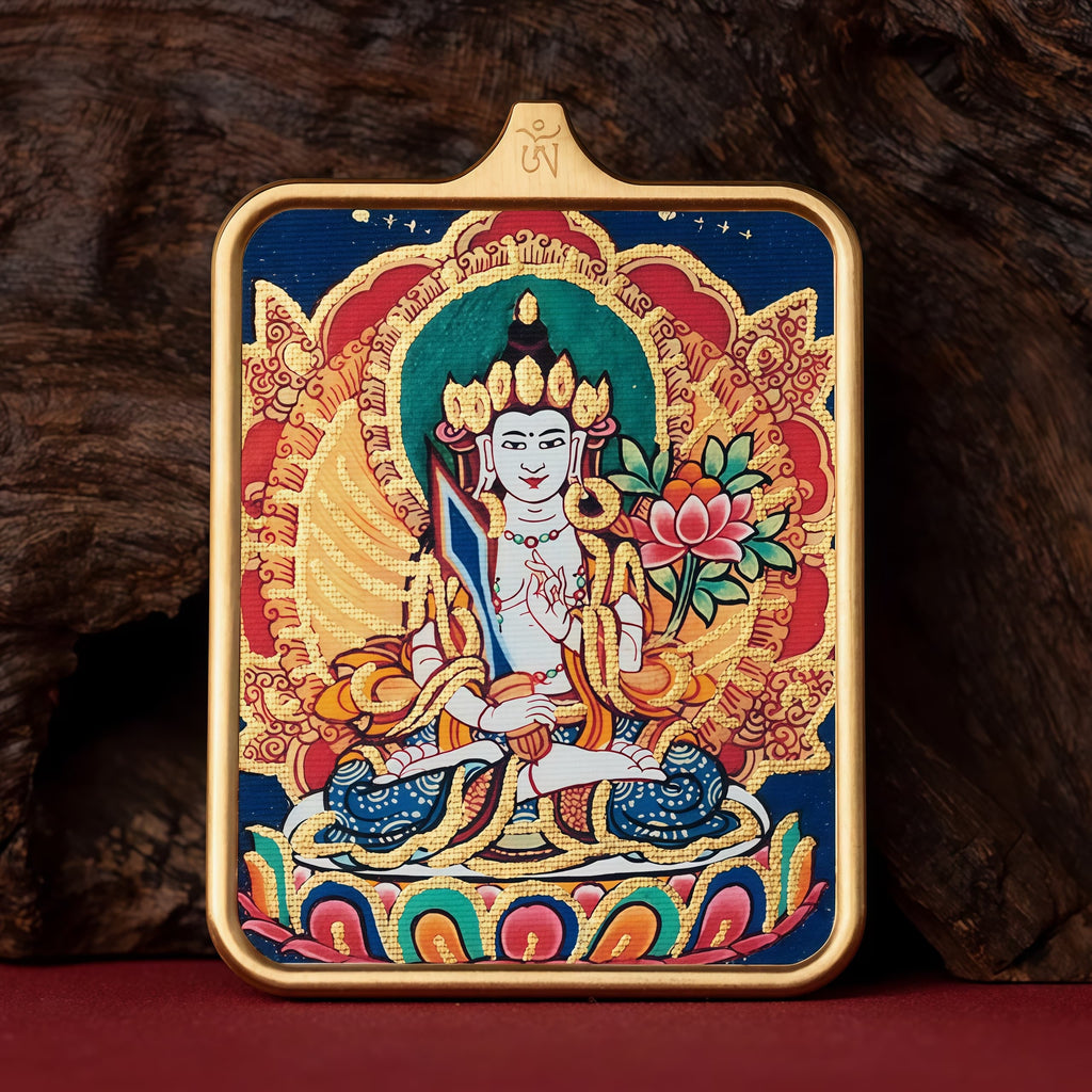 Guardian of Vitality Pendant - Six-Armed Mahakala Titanium Necklace