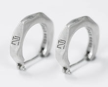 Load image into Gallery viewer, Sterling Silver Prosperity Hoop Earrings