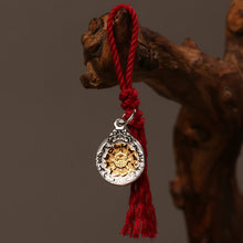 Load image into Gallery viewer, Wealth Energy Sterling Silver Tibetan Charm Keychain