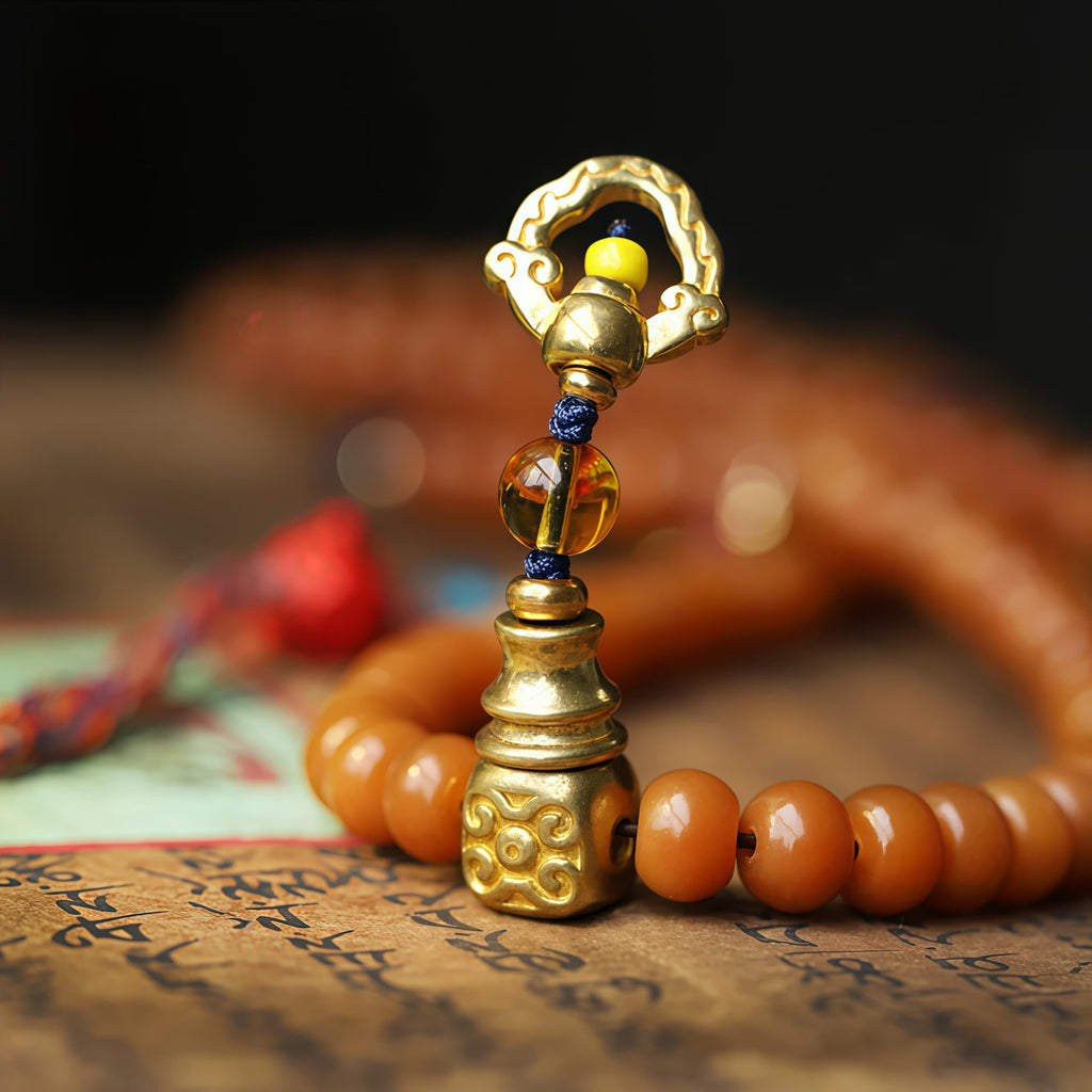 Lungta Stone 108 Beads Wealth Mala Necklace
