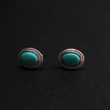 Load image into Gallery viewer, Lungta Stone Fortune Oval Turquoise Stud Earrings