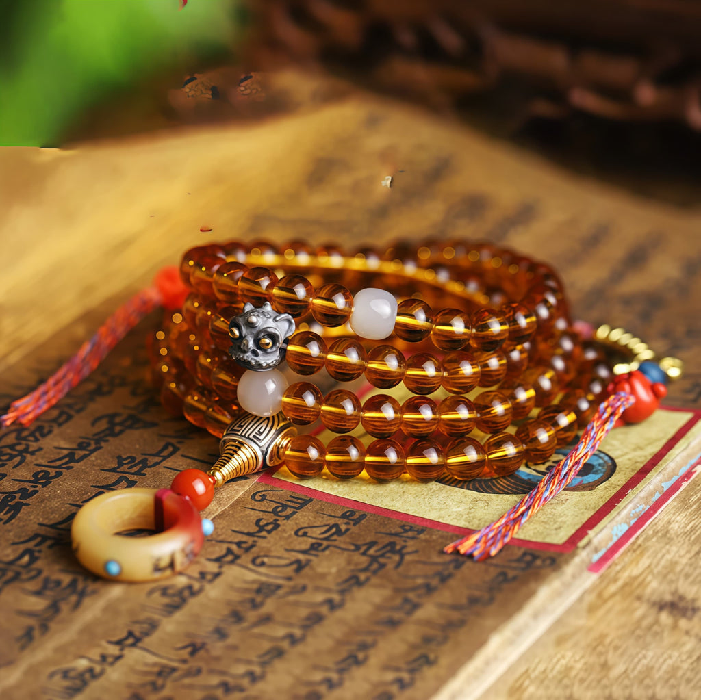 Lungta Stone 108 Beads Prosperity Mala Necklace