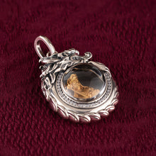 Load image into Gallery viewer, Dragon Guardian Prosperity Pendant Handcrafted in Silver and Zircon