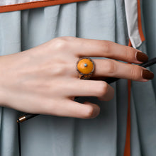 Load image into Gallery viewer, Amber Wealth Guardian Ring Sterling Silver