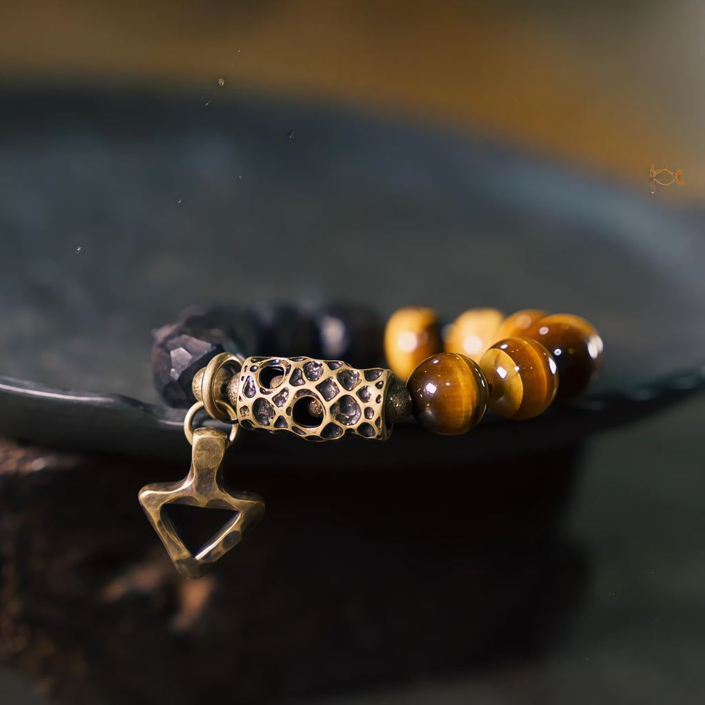 Prosperity Guardian Tiger Eye and Ebony Bracelet