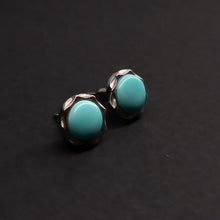 Load image into Gallery viewer, Lungta Stone Lotus Wealth Turquoise Earrings