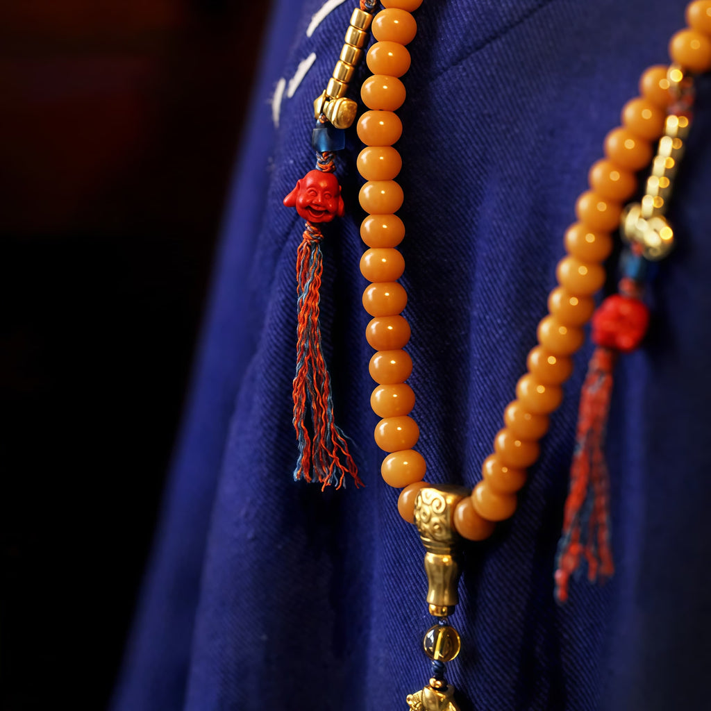 Lungta Stone 108 Beads Wealth Mala Necklace