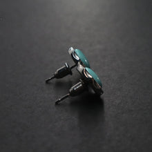 Load image into Gallery viewer, Lungta Stone Lotus Wealth Turquoise Earrings