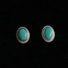 Load image into Gallery viewer, Lungta Stone Fortune Oval Turquoise Stud Earrings