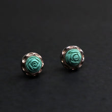 Load image into Gallery viewer, Lungta Stone Prosperity Rose Turquoise Earrings