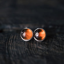 Load image into Gallery viewer, Garnet Prosperity Silver Stud Earrings for Wealth and Energy