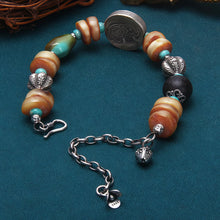 Load image into Gallery viewer, Elephant Fortune Amber Silver Bracelet Handcrafted for Prosperity and Balance