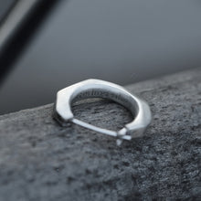 Load image into Gallery viewer, Sterling Silver Prosperity Hoop Earrings