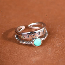 Load image into Gallery viewer, Prosperity Turquoise Sterling Silver Adjustable Energy Ring by Lungta Stone