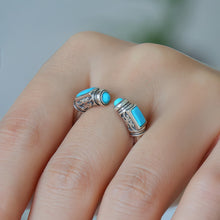 Load image into Gallery viewer, Open Wealth Visible Turquoise Ring Sterling Silver Vintage Design