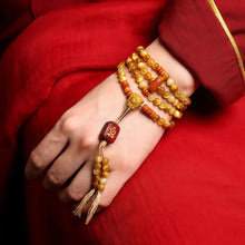 Load image into Gallery viewer, Tibetan Wealth Tiger Eye &amp; Amber Necklace