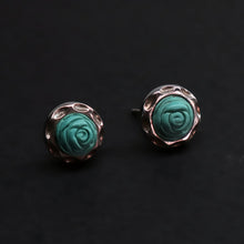 Load image into Gallery viewer, Lungta Stone Prosperity Rose Turquoise Earrings