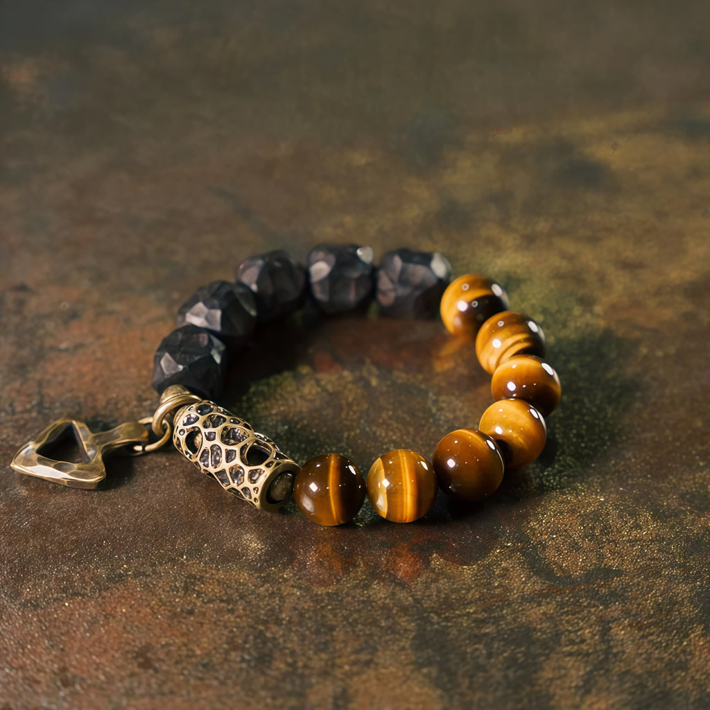 Prosperity Guardian Tiger Eye and Ebony Bracelet