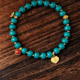Lungta Stone Wealth Turquoise Bracelet