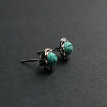 Load image into Gallery viewer, Lungta Stone Prosperity Rose Turquoise Earrings