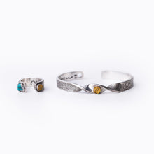 Load image into Gallery viewer, Wealth Energy Tibetan Treasure Bracelet and Ring Set