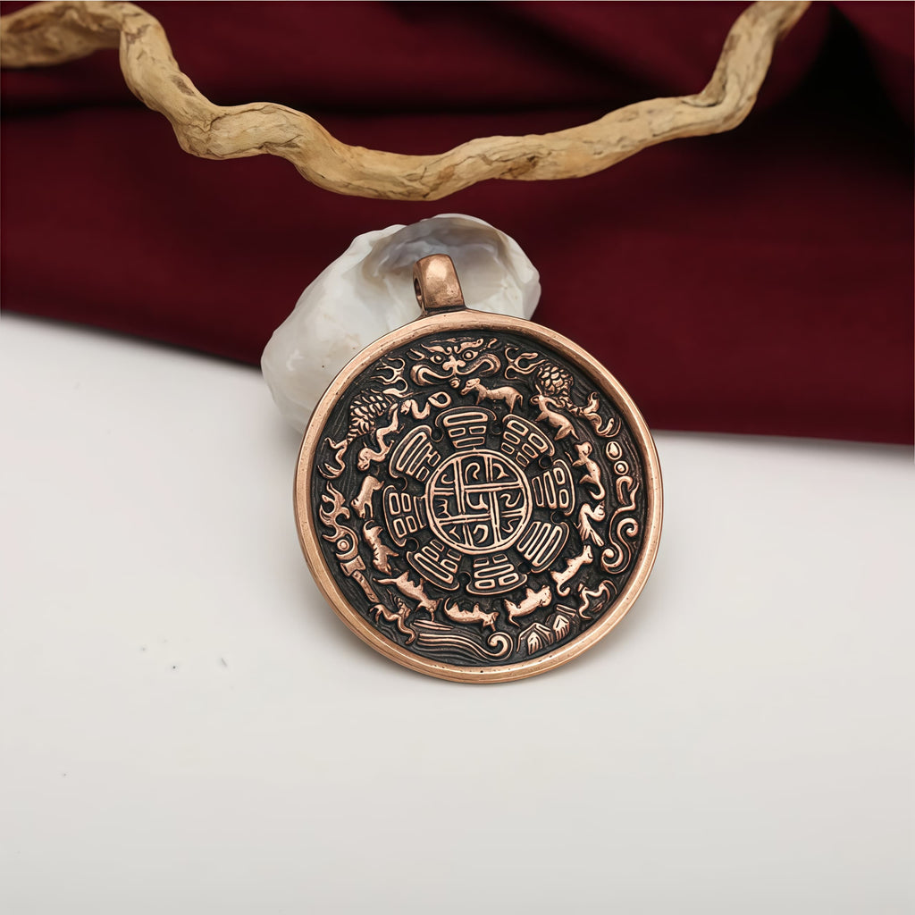 Prosperity Talisman Pendant Handcrafted Copper Wealth Talisman