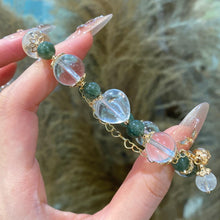 Load image into Gallery viewer, 030 Green Quartz &amp; Rutilated White Crystal Bracelet – Attract Luck, Heal Energy, Shine Bright