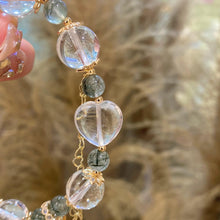 Load image into Gallery viewer, 030 Green Quartz &amp; Rutilated White Crystal Bracelet – Attract Luck, Heal Energy, Shine Bright