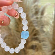 Load image into Gallery viewer, 031 Lucky Aquamarine Crystal Bracelet | Natural Rabbit Fur Stone | Wealth &amp; Love Energy