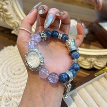 Load image into Gallery viewer, 009 Purple Azeztulite x Blue Kyanite | Spiritual Clarity &amp; Calm Energy Bracelet