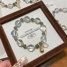 Load image into Gallery viewer, 030 Green Quartz &amp; Rutilated White Crystal Bracelet – Attract Luck, Heal Energy, Shine Bright