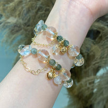 Load image into Gallery viewer, 030 Green Quartz &amp; Rutilated White Crystal Bracelet – Attract Luck, Heal Energy, Shine Bright
