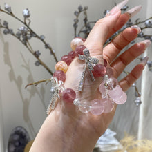 Load image into Gallery viewer, 007 Mo Pink &amp; Strawberry Quartz Crystal Bracelet | Love, Healing &amp; Soft Feminine Energy