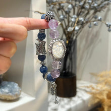 Load image into Gallery viewer, 009 Purple Azeztulite x Blue Kyanite | Spiritual Clarity &amp; Calm Energy Bracelet