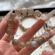 Load image into Gallery viewer, 036 Milk Tea Moonlight Bracelet | Soft White Rabbit Hair Beads for Calm &amp; Sweet Vibes