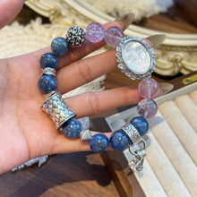 Load image into Gallery viewer, 009 Purple Azeztulite x Blue Kyanite | Spiritual Clarity &amp; Calm Energy Bracelet